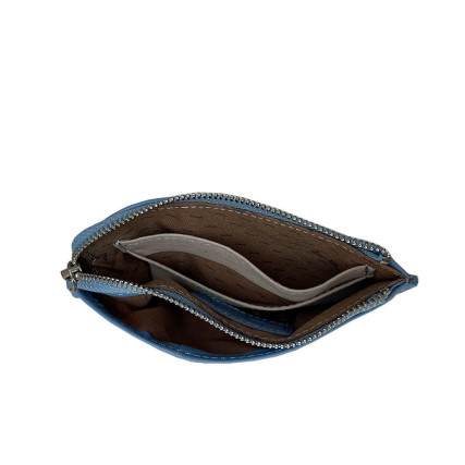 Женский кожаный кошелек-кредитница TONY PEROTTI голубой Contatto 3825N baby – Фото 5