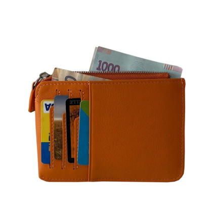 Женский кожаный кошелек-кредитница TONY PEROTTI оранжевый Contatto 3825N arancio – Фото 4