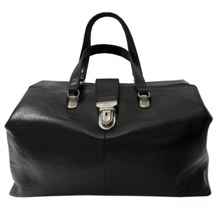 Дорожная кожаная сумка TONY PEROTTI (Италия) черная Italico 8320L nero – Фото 1