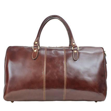Дорожная кожаная сумка Virginia Conti (Италия) коричневая VCm01289brown – Фото 1