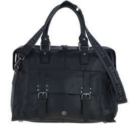 Дорожная сумка кожаная Brampton London Weekender черная 64807 BLK