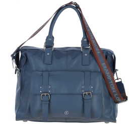 Дорожная сумка кожаная Brampton London Weekender синяя 64807 NAVY