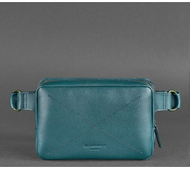 Кожаная зеленая поясная сумка Dropbag Mini Blanknote