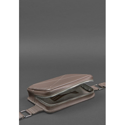 Кожаная бежевая поясная сумка Dropbag Mini Blanknote – Фото 4