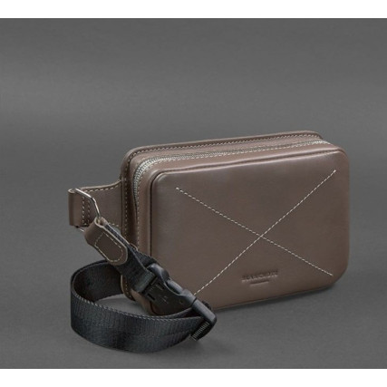 Кожаная бежевая поясная сумка Dropbag Mini Blanknote – Фото 1