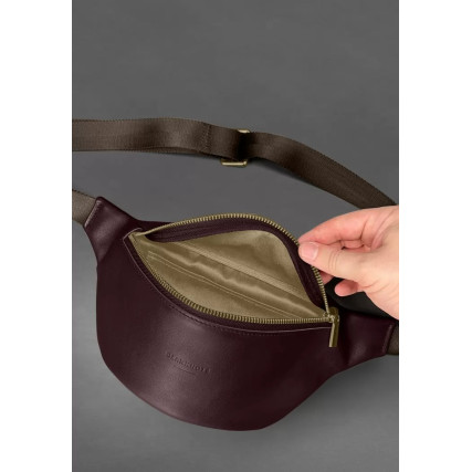 Кожаная поясная сумка-бананка Kanny бордовая BN-BAG-59-1-vin – Фото 3