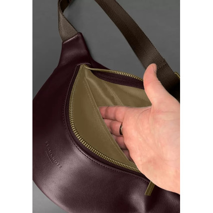 Кожаная поясная сумка-бананка Kanny бордовая BN-BAG-59-1-vin – Фото 4
