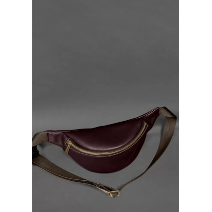 Кожаная поясная сумка-бананка Kanny бордовая BN-BAG-59-1-vin – Фото 5