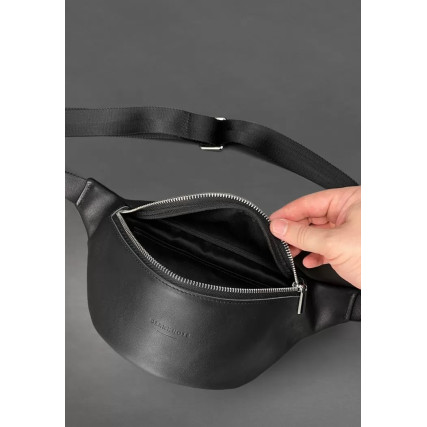 Кожаная поясная сумка-бананка Kanny черная BN-BAG-59-1-g – Фото 4