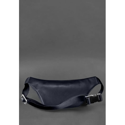 Кожаная поясная сумка-бананка Kanny синяя BN-BAG-59-1-navy-blue – Фото 2