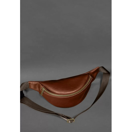 Кожаная поясная сумка-бананка Kanny светло-коричневая BN-BAG-59-1-k – Фото 3