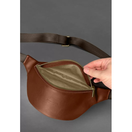 Кожаная поясная сумка-бананка Kanny светло-коричневая BN-BAG-59-1-k – Фото 4