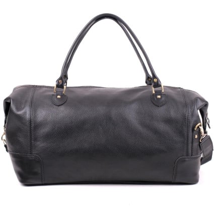 Кожаная черная дорожная сумка саквояж Sak-002black – Фото 2