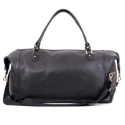 Кожаная черная дорожная сумка саквояж Sak-002black – Фото 5