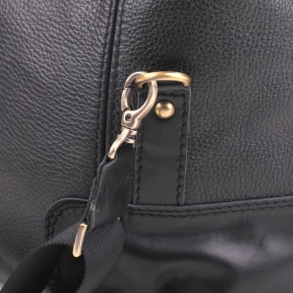Кожаная черная дорожная сумка саквояж Sak-002black – Фото 6