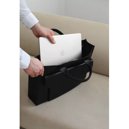 Сумка кожаная Blanknote для ноутбука и документов черная BN-BAG-50-g – Фото 4