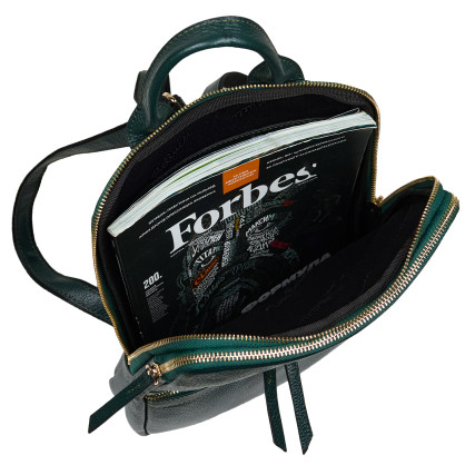 Кожаный женский рюкзак Tony Bellucci зеленый 0900-1005 – Фото 7