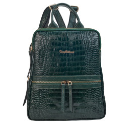 Кожаный женский рюкзак Tony Bellucci зеленый 0900-360 кроко