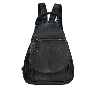 Женский кожаный рюкзак Mike Browen черный MB3192black