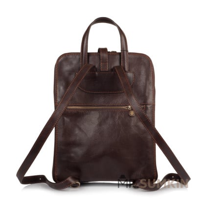 Женский кожаный рюкзак Virginia Conti (Италия) коричневый VCm00949/0603brown – Фото 3