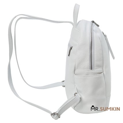 Женский кожаный рюкзак Virginia Conti (Италия) белый VC02174white – Фото 3