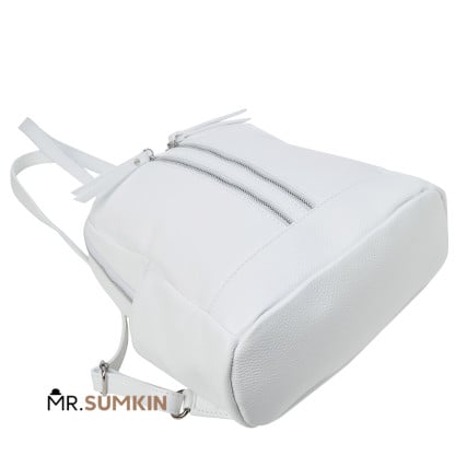 Женский кожаный рюкзак Virginia Conti (Италия) белый VC02174white – Фото 5