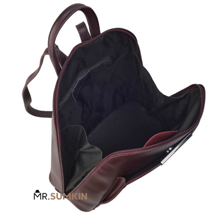 Женский кожаный рюкзак Virginia Conti бордовый VC01345bordo – Фото 6