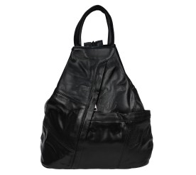 Женский кожаный рюкзак-сумка Mike Browen черный MB7733black