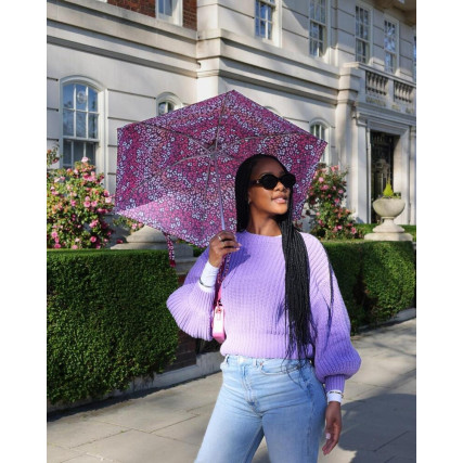 Зонт женский Fulton L501 Tiny-2 Funky Leopard (Розовый леопард) L501-042038 – Фото 6